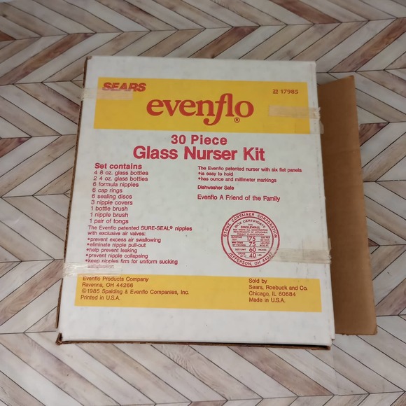 Sears Evenflo Glass Nurser Kit Newborn Baby Essentials with Box Vintage - Picture 3 of 7